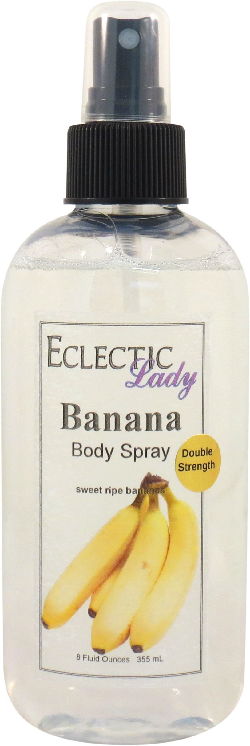 Eclectic Lady Banana Body Spray, Double Strength, 8 ounces, Body Mist for Women with Clean, Light & Gentle Fragrance, Cologne with Soft, Subtle Aroma For Daily Use