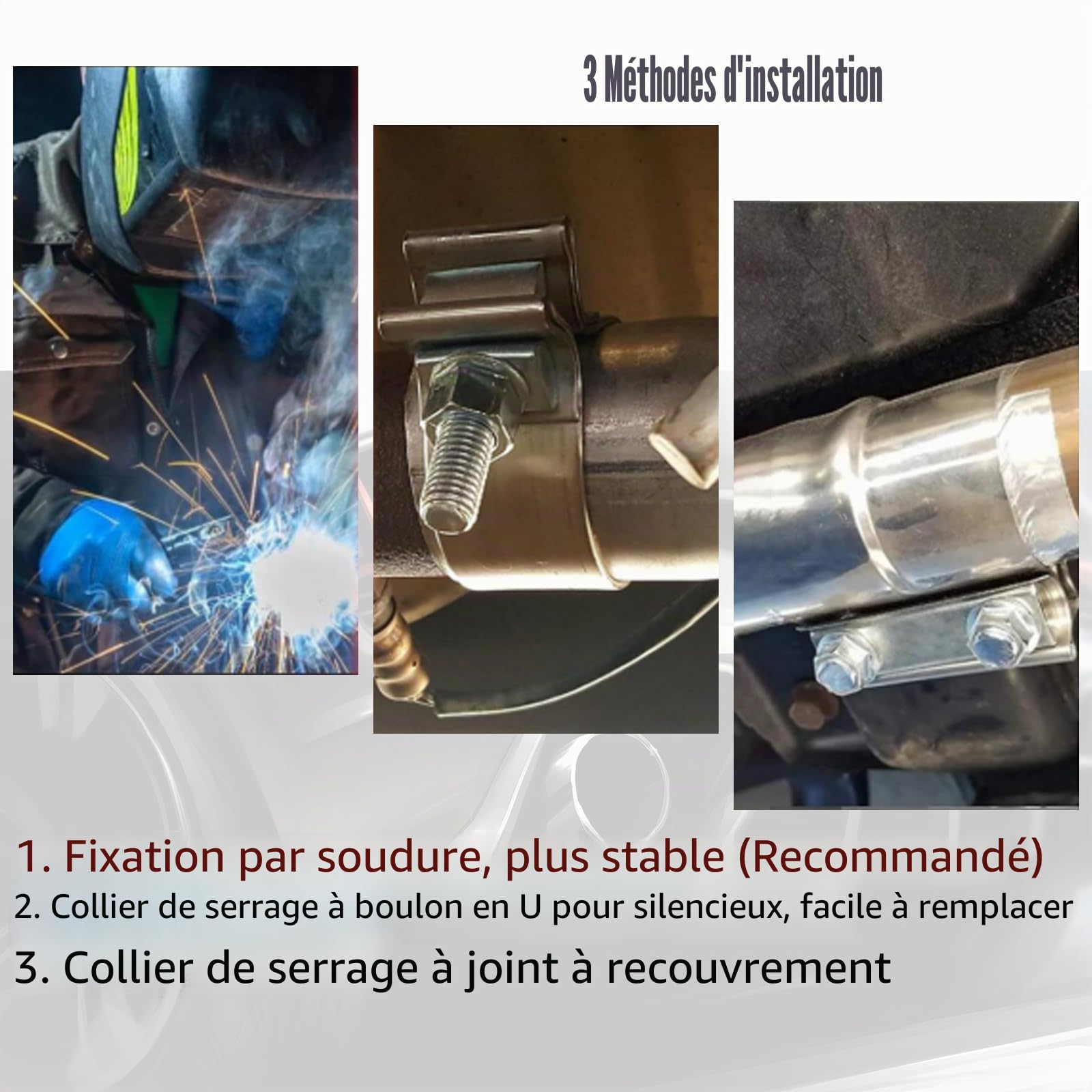 Catekro Silencieux Échappement Voiture Sport 63mm Inox, 2,5" Entrée 11" | Universel Silencieux Voiture Arrière Acier Inoxydable Tube Perforé Remplacement Performance pour Automobile Diesel PKW