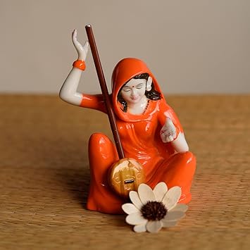 eCraftIndia Meerabai Playing Musical Instrument Showpiece Polyresin Statue (12.5 cm x 7.5 cm x 17.5 cm), Multicolour - image, photos