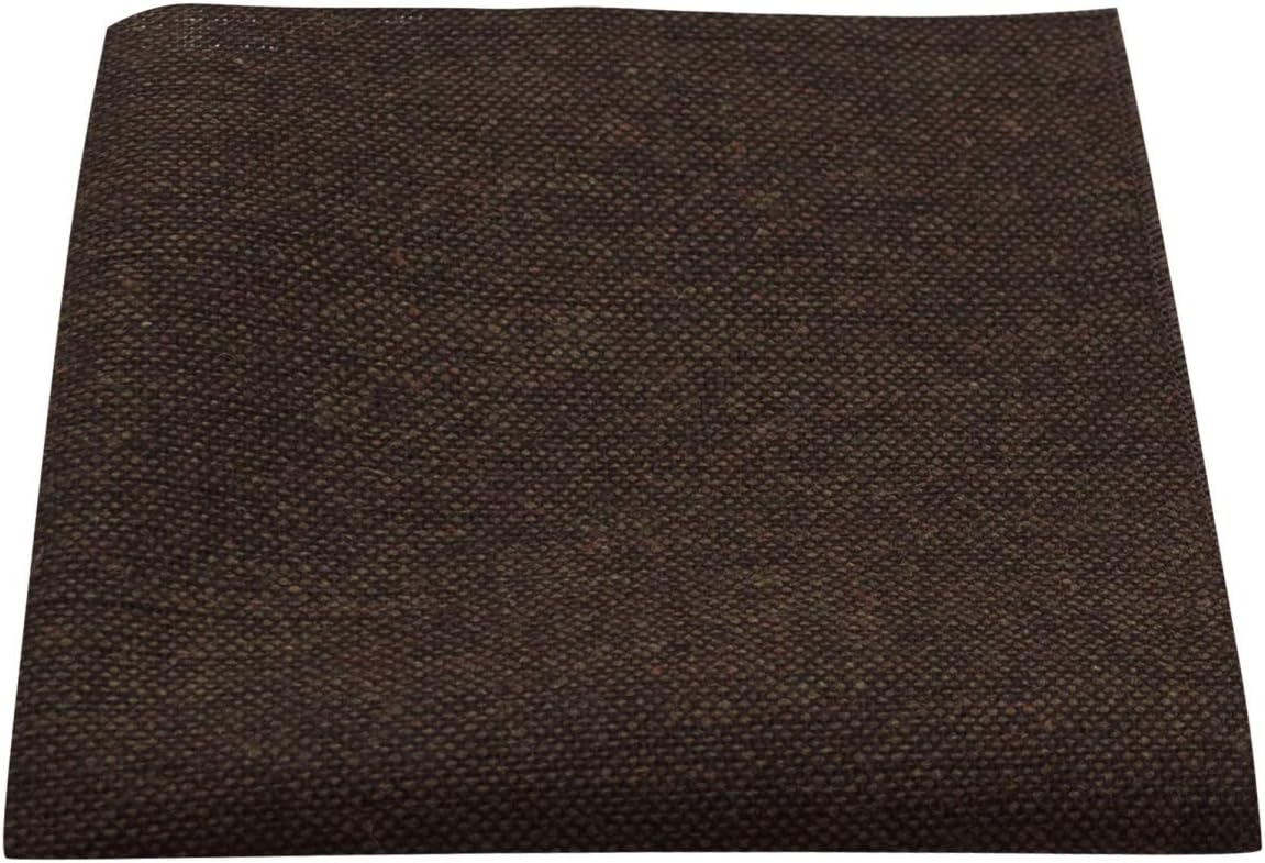 King & Priory Highland Weave Cocoa Brown Pocket Square, Handkerchief