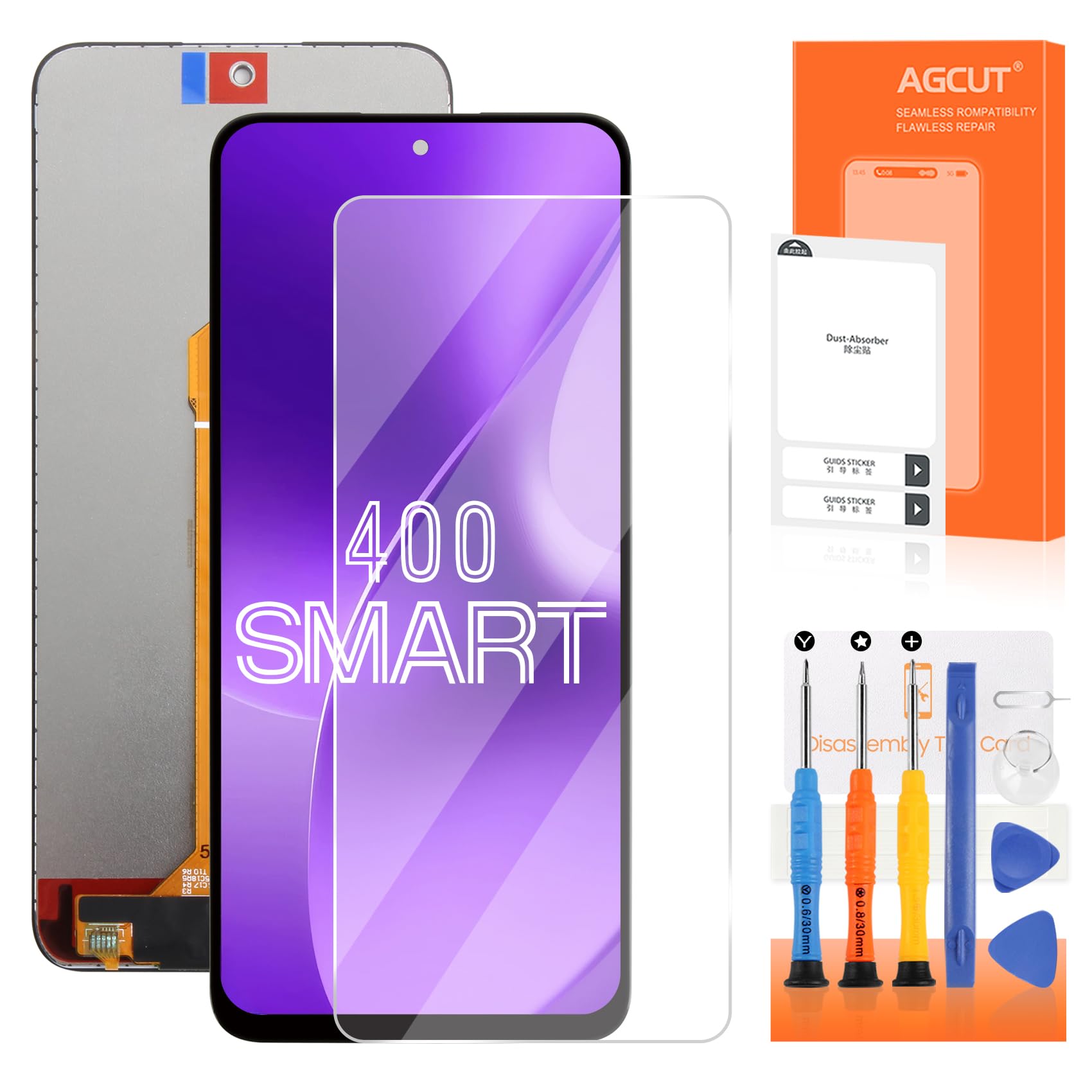AGCUT Écran LCD pour Honor 400 Smart LCD Display pour Honor 400 Smart LGN-NX1 6,77 Pouces Ecran Replacement Digitalizer Touchscreen Complet Assemblée avec Kit de Réparation, Noir