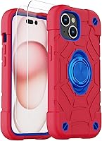 Vista 34 de KCJ Funda para iPhone SE 2022/2020, iPhone 8/7/6/6S, con [2×Protectores de Pantalla][Soporte de Anillo] Silicona Suave+PC Duro Protección Completa