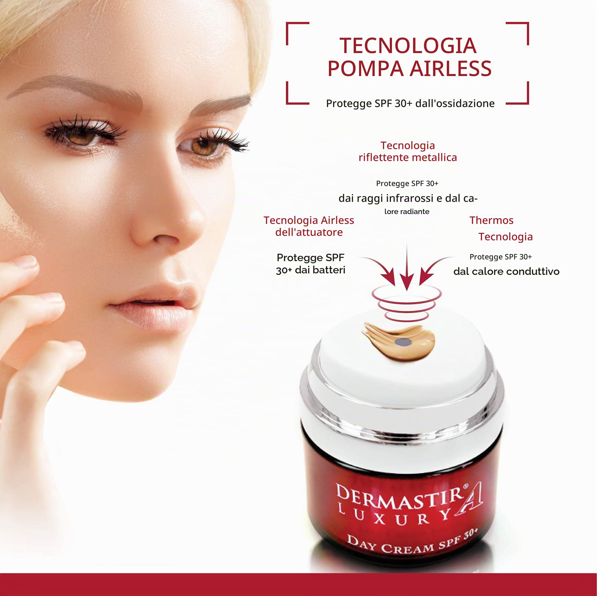 Dermastir Crema Giorno SPF 30+ versione colorata, anti-age, idrata e uniforma la pelle, 50ml