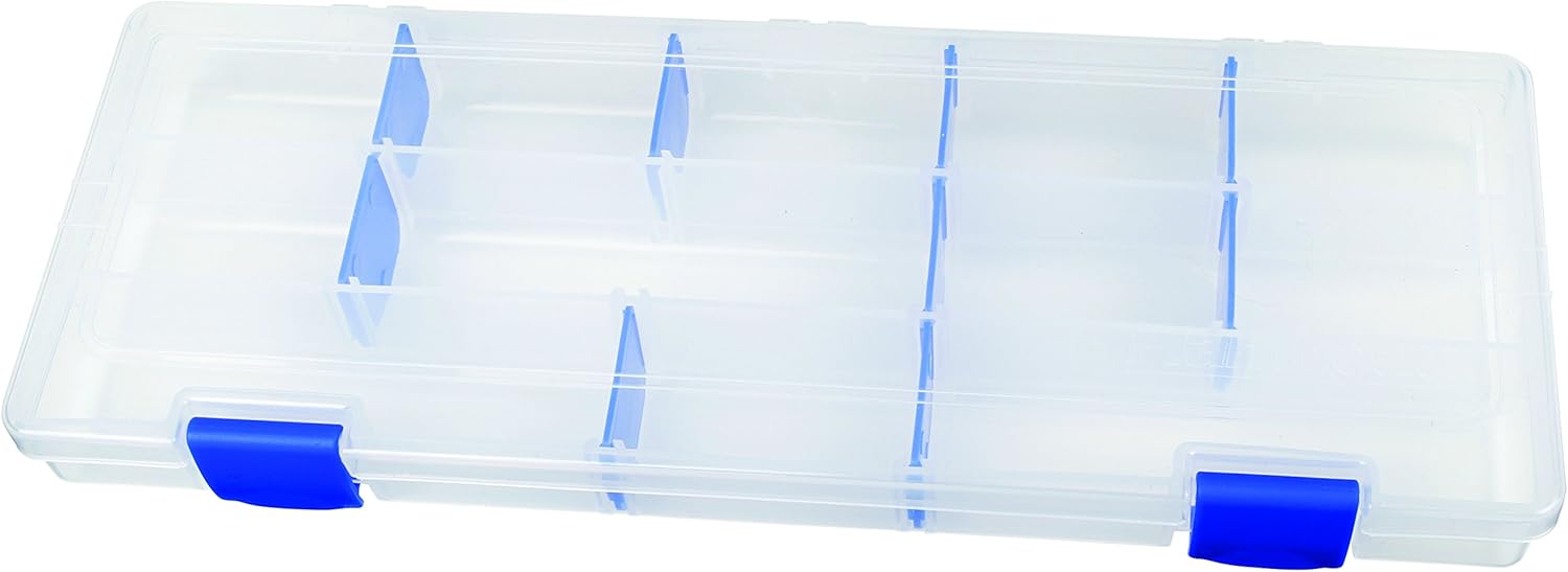 Flambeau 3009 Tuff Tainer See-Through Storage Box, 3 Fixed Compartments, 9 Zerust Dividers