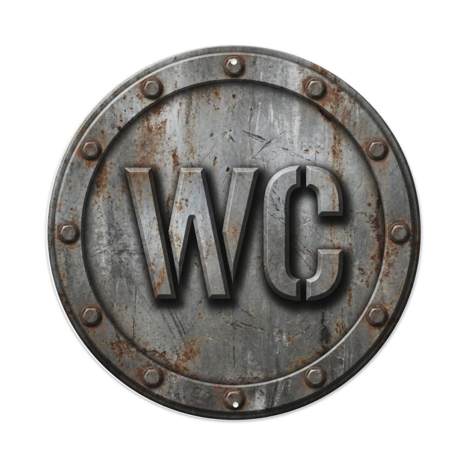 Toilet （WC） Foundry Shield Metal Tin Sign Plaque Wall Decor for Cafe, Club Bar, Office, Home Garden Round Metal Poster 8x8Inch