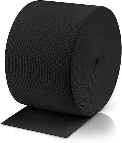 Miniatura 34 de Airisoer Banda elástica de 1/2 pulgada para costura, bandas elásticas de alta elasticidad de 12 yardas para cinturas, pantalones, ropa y Negro