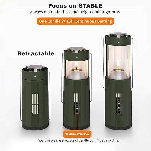 Miniatura 4 de Mini linterna de vela de larga duración de 15 horas para velas reales, iluminación de emergencia de campamento al aire libre, linterna de