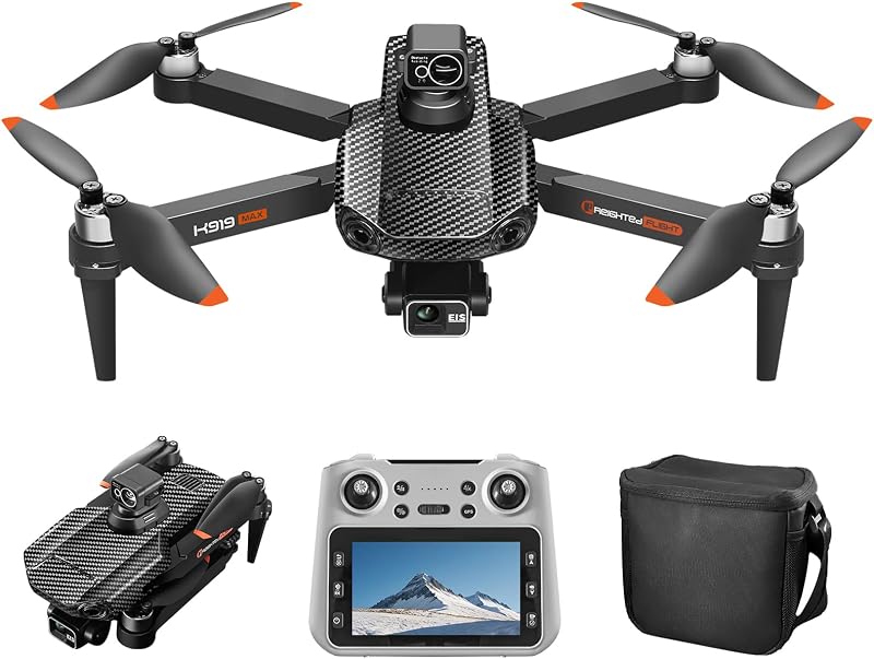 K919M Drones GPS con Cámara para Adultos 4K, Drones RC con Pantalla HD de 4.5" | Seguimiento GPS y Retorno Automático, Transmisión de Largo Alcance, Tiempo de Vuelo de 60 Minutos, Motor sin Escobillas, Menos de 249g
