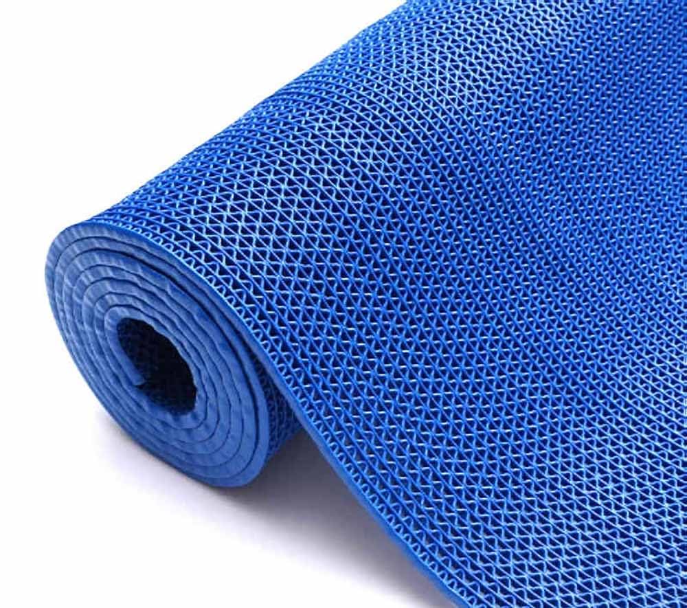 Badezimmerteppichmatte, Bodenmatte aus PVC, Badewannenmatte, rutschfeste Duschmatten mit Abflusslöchern, blaue Badezimmer-Badewannenmatten, Duschbodenmatte, rutschfeste Badematten for Duschkabinenmatt