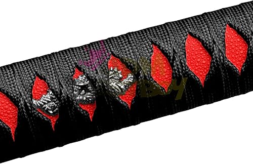 Miniatura 6 de Samurai Sword - Perilla de cambio, color negro, rojo, aleación de adaptadores Katana universales de 5.9 in