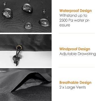 Outdoor Prep Table Cover-55 x 24 x 32 Heavy Duty Waterproof Grill Cover Compatible with Keter Unity Portable Table,Patio Kitchen Prep/Work Table,UV Resistance Grill Cart Serving Bar Cabinet Cover