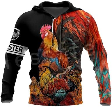 Amazon.com: Gallo Animal Pollo Camo Cuello Redondo Chándal Pullover Manga  Larga Divertida 3Dprint Cremallera/Sudaderas/Chaqueta : Ropa, Zapatos y  Joyería