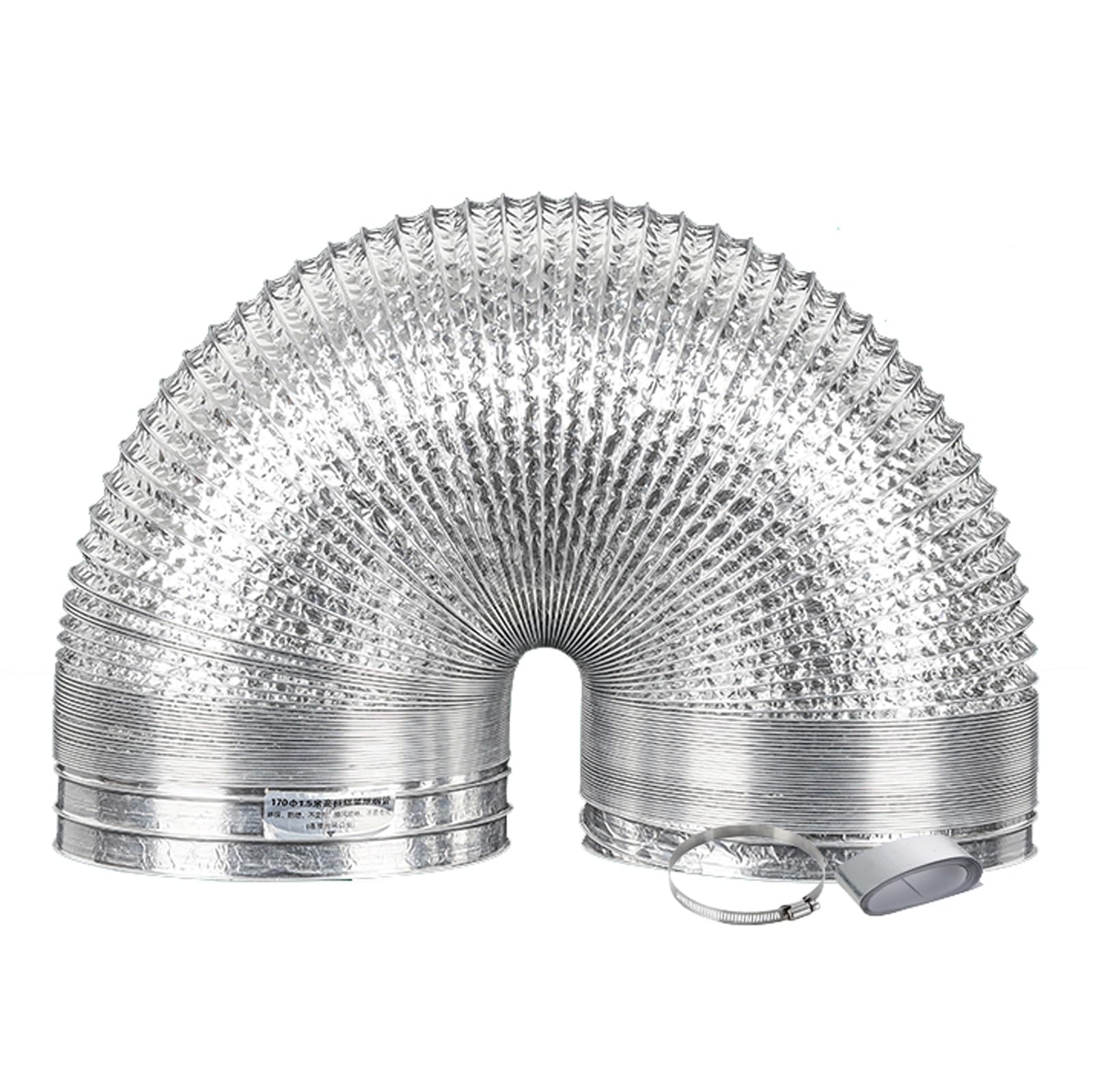 Condotto di ventilazione in foglio di alluminio, Tubo flessibile for condotto di ventilazione, condotto flessibile in alluminio, condotto dell'aria, tubo di sfiato a prova di luce(3.0m,300mm)