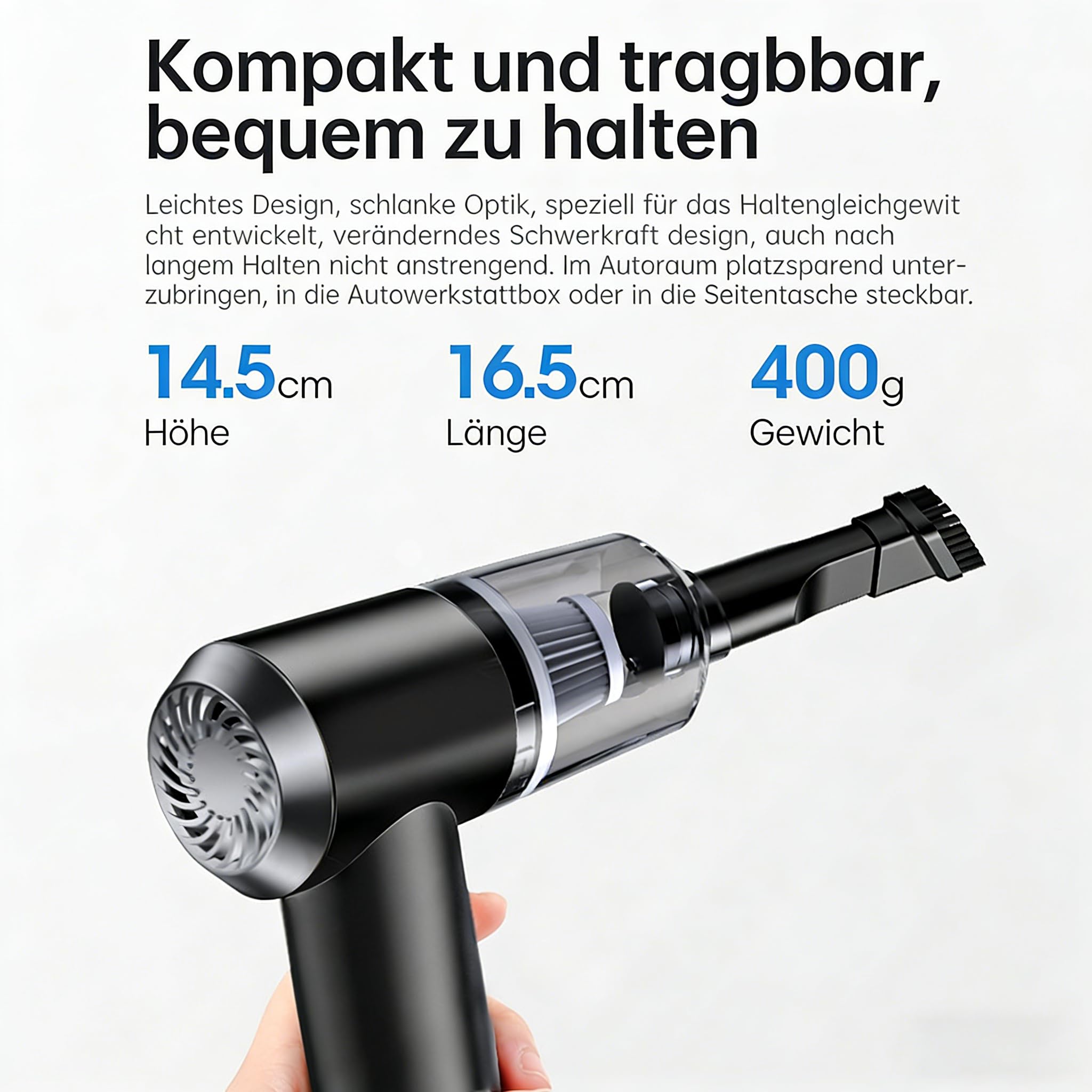 Dustaclean Mini Handstaubsauger Akku Kabellos Auto Tisch Tastatur Stark HEPA