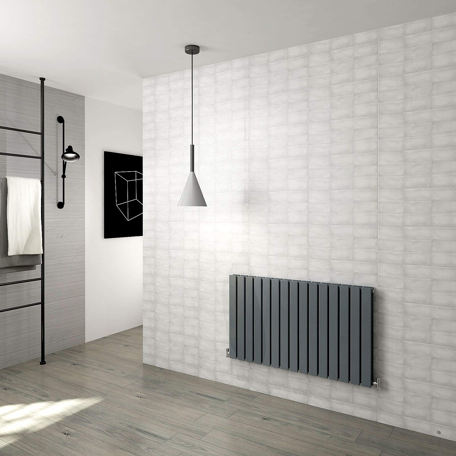 Horizontal Flat Panel Designer Radiator Central Heating Anthracite Rads Double 600x1020mm