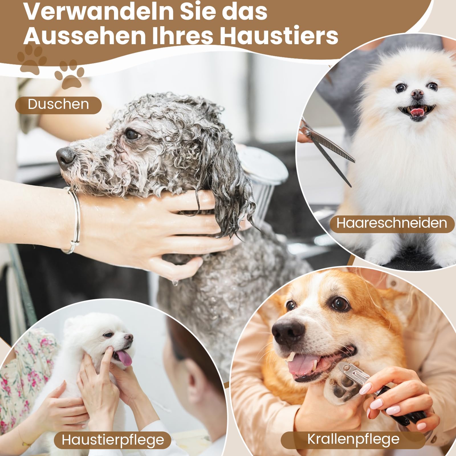 COSTWAY Hundepflegetisch klappbar, Haustierpflegetisch höhenverstellbar, Trimmtisch mit Schlingen, Hundefriseur Tisch, für Hunde Katzen Haustier, bis 100 kg belastbar, Schwarz, 80,5 x 46 x 76,5 cm