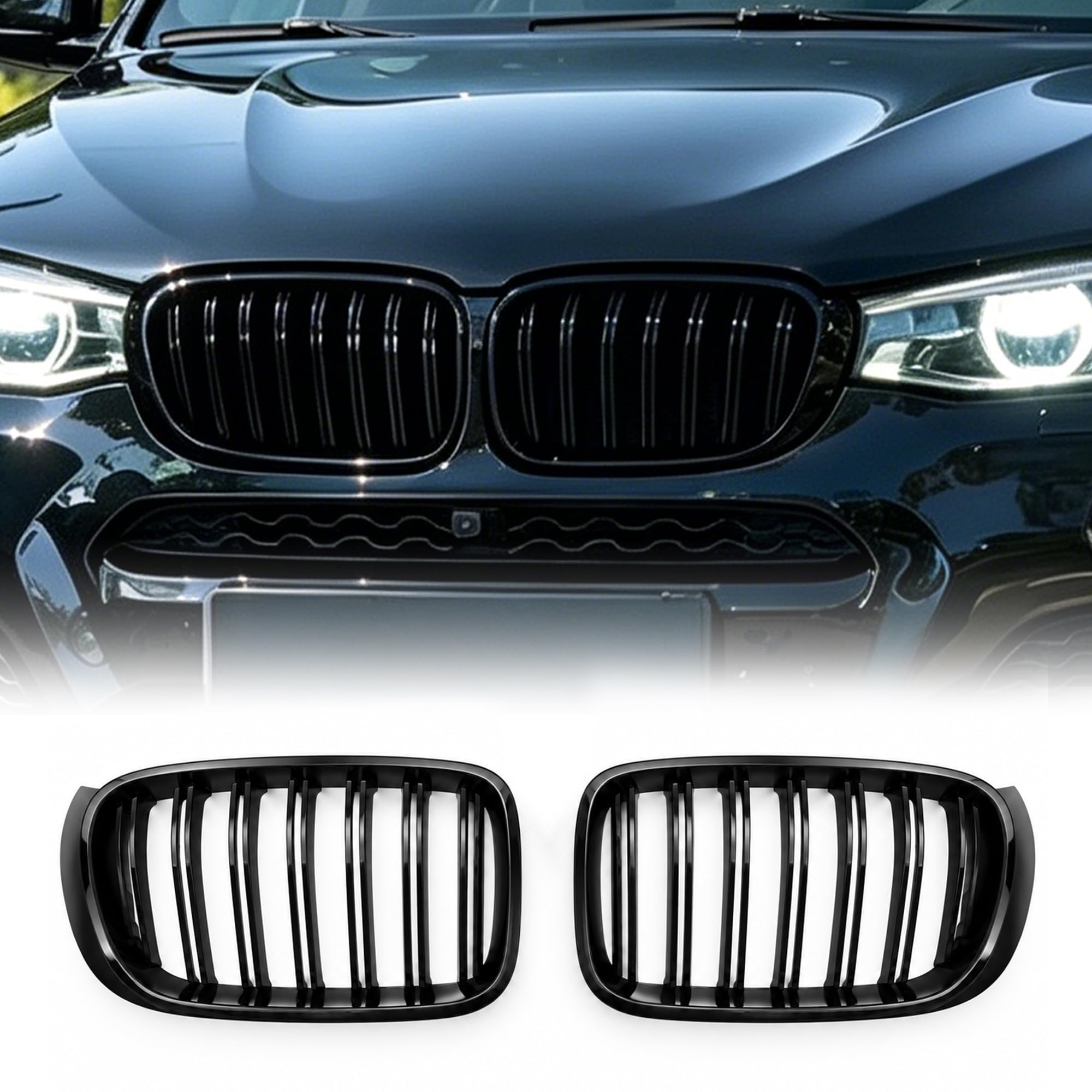 F25 Grille Black Front Grille Fit for BMW 2014-2017 X3 F25 2015-2018 X4 F26