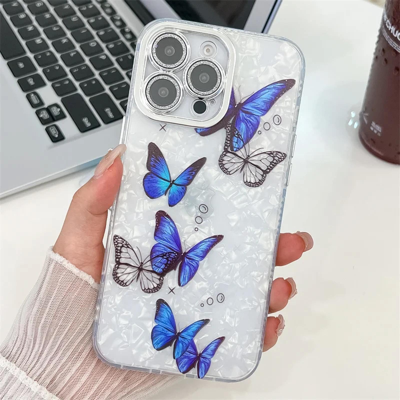 Coque antichoc iPhone 14 Pro pailletée en polycarbonate rigide