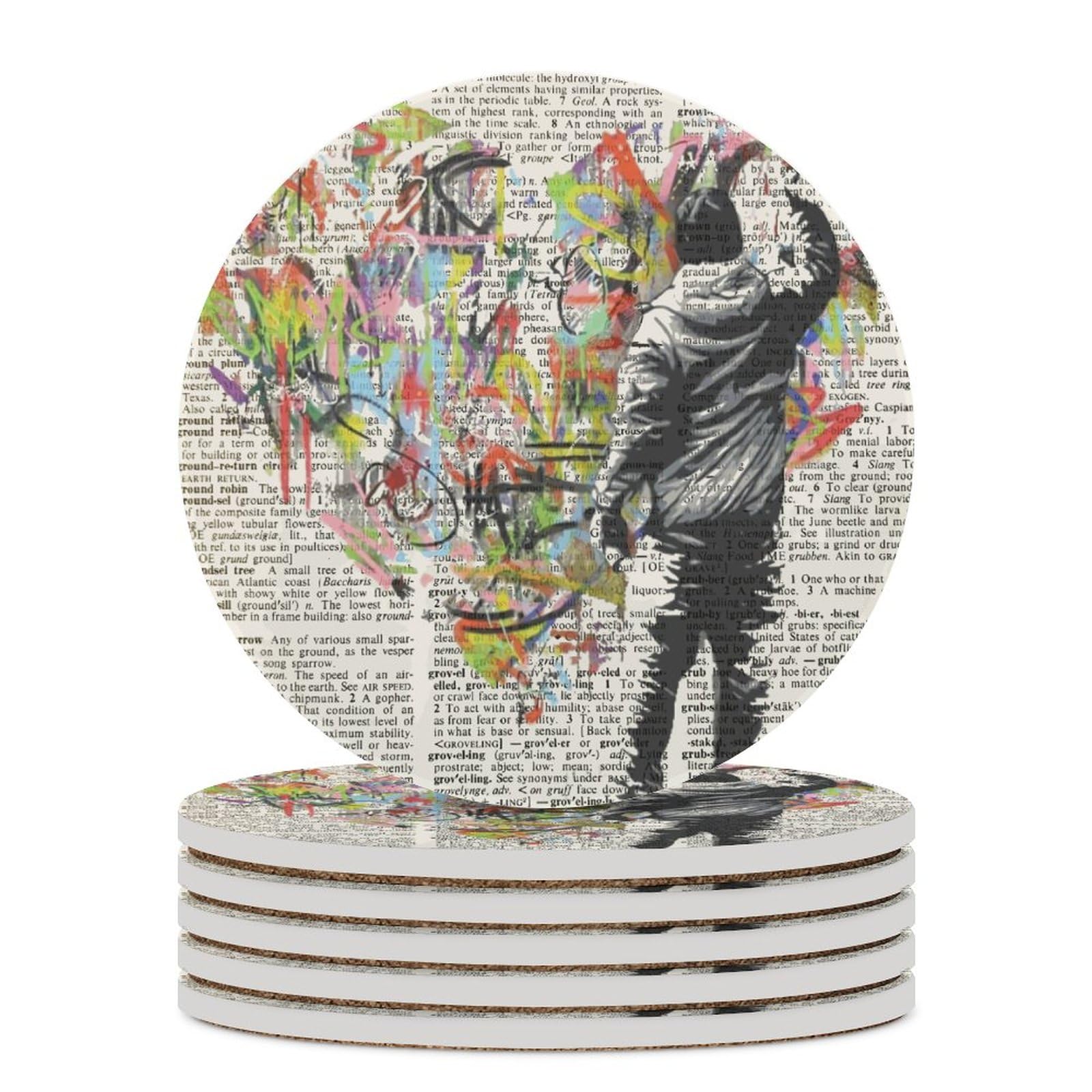 Amazon｜コースター セラミックコースター バンクシー Banksy ハート