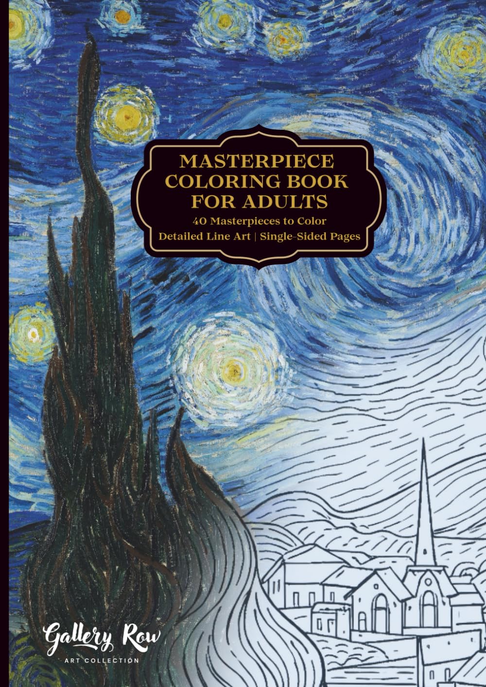 Masterpiece Coloring Book for Adults: 40 Masterpieces to Color | Detailed Line Art | Single-Sided Pages