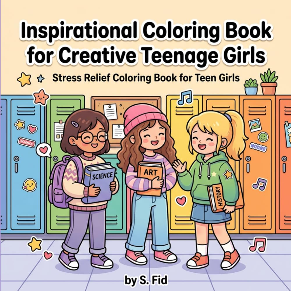 Inspirational Coloring Book for Creative Teenage Girls: Stress Relief Coloring Book for Teen Girls