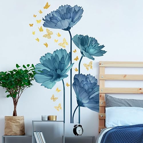 Miniatura 3 de Calcomanías de pared de flores, calcomanías de pared de flores extraíbles, calcomanías de pared de flores extraíbles, calcomanías de pared de