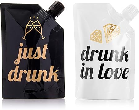 Pop Fizz Designs | Bachelorette Flask Set of 10 | Bride Tribe Disposable Flasks and 2 Bride to Be Flask for Bachelorette Party