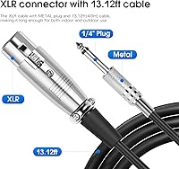 Vista 5 de KM88 Micrófono de karaoke de mano con cable, micrófono vocal dinámico super cardioide con cable de audio XLR desmontable de 13.12 pies e interruptor