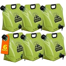 6Pack Collapsible Water Container 8L/2 Gallon Water Jug, Water Storage Bag, Collapsible Water Bag for Travelling, Emergency Water Bag Suitable for Camping Essentials, Survival Gear, Camping Water Jug