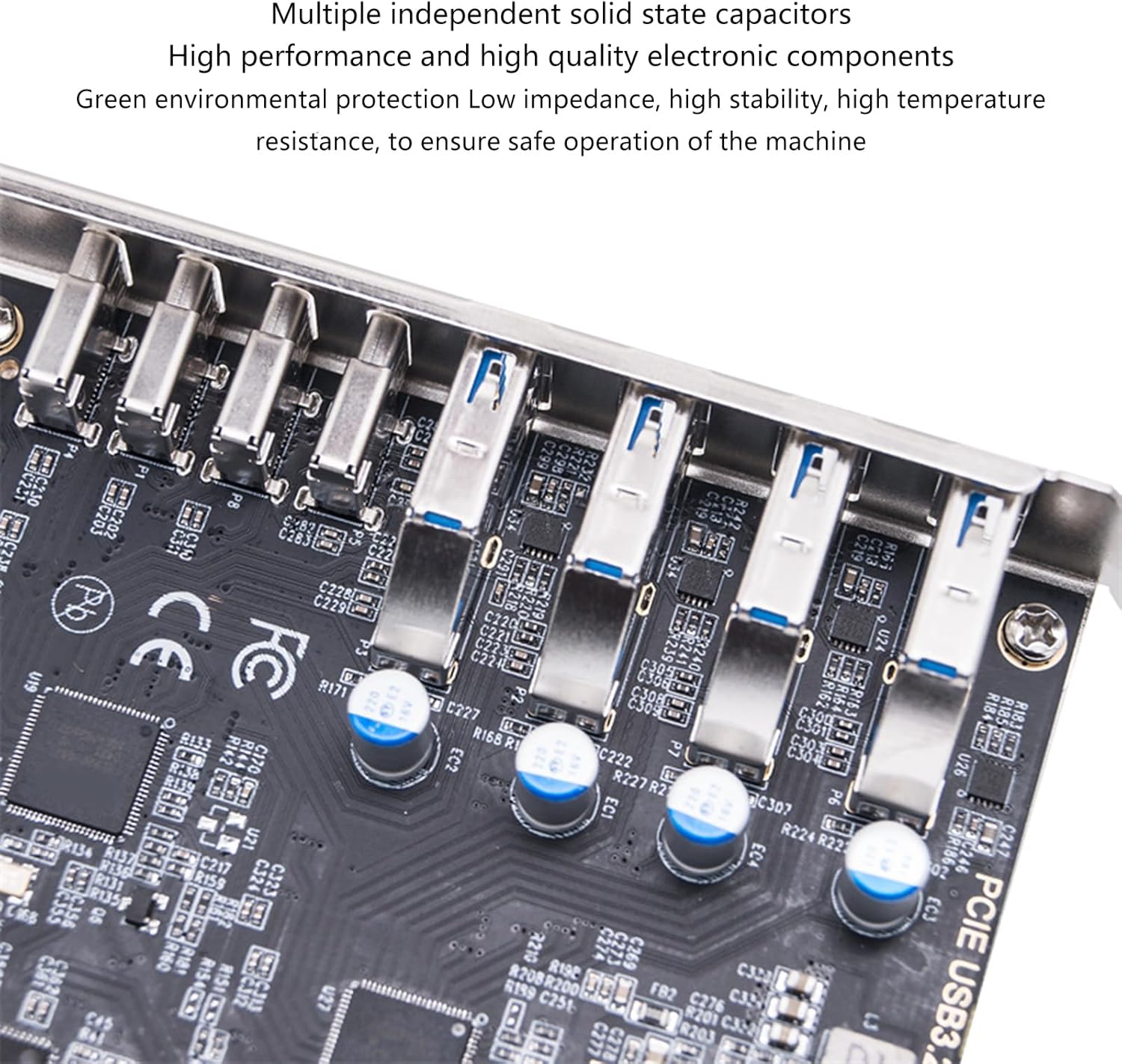 Expand PC 8Port USB3.2 PCIe Expansion Card PCIExpress Expansion Card Fast Data Transfer Up to 10Gbps Speed