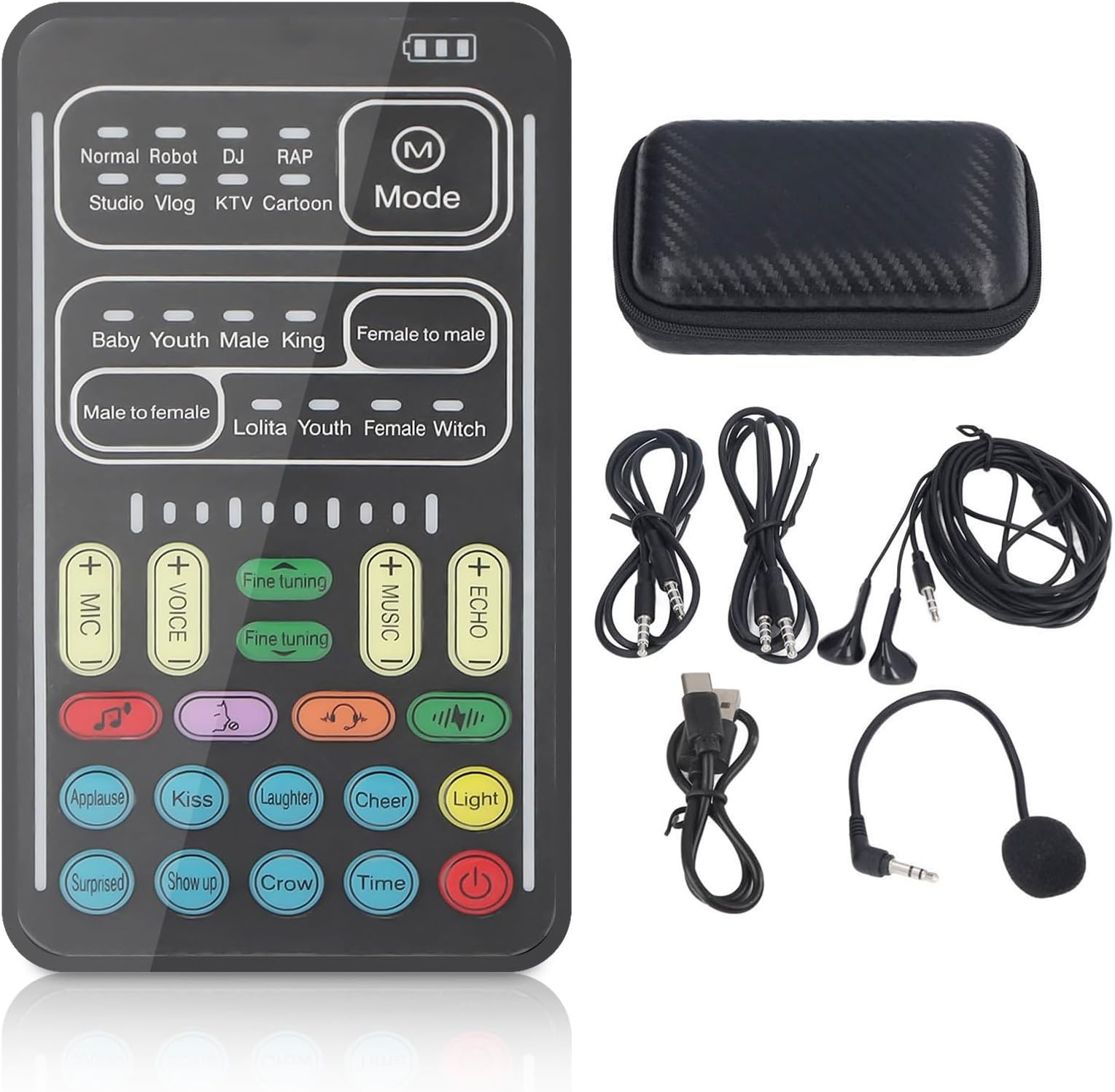 I9 Voice Changer Game - Mini Live Streaming Costume With Handheld Microphone, 8 Different Sound Effects for iOS and Android (English Version)