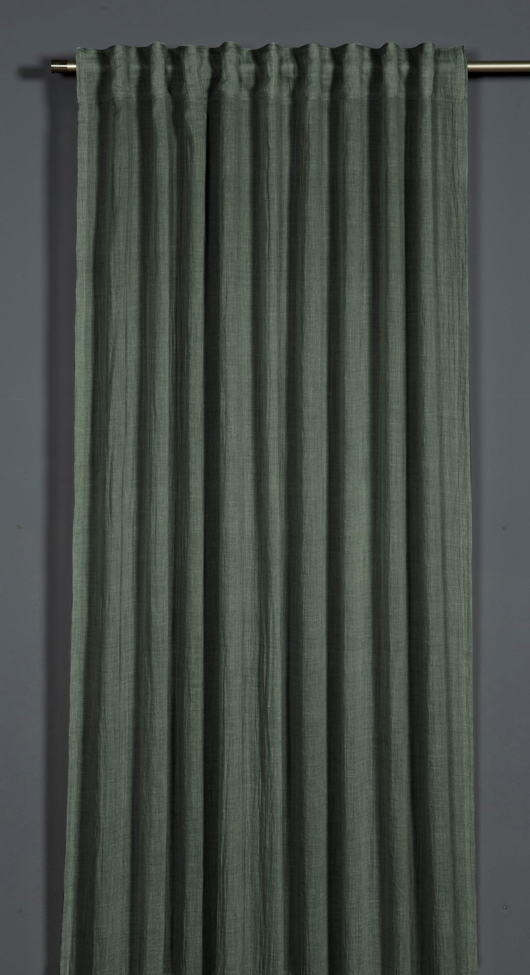 Rideau de tissage élégant vert avec structure en coton noble
