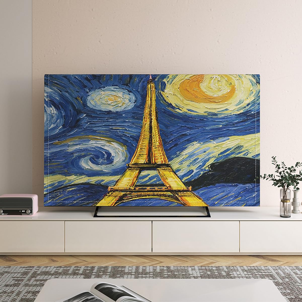 VHJdtE TV covers, For LCD LED Antiskid Television Dust Cover For Desktop Wall-mounted Tvs,32-70In(A,32in(77x48cm))