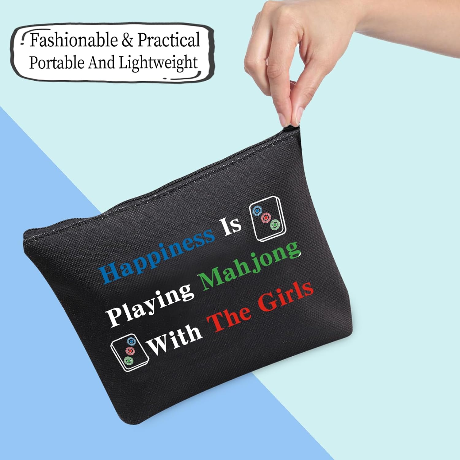 JXGZSO Mahjong Bag - Happiness Is Playing Mahjong With The Girl Board Game Bag