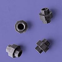 Vista 8 de Pipe Decor - Juego de 4 accesorios de tubería de hierro maleable industrial de unión de 1/2 pulgada por Pipe Decor, componentes de tubería