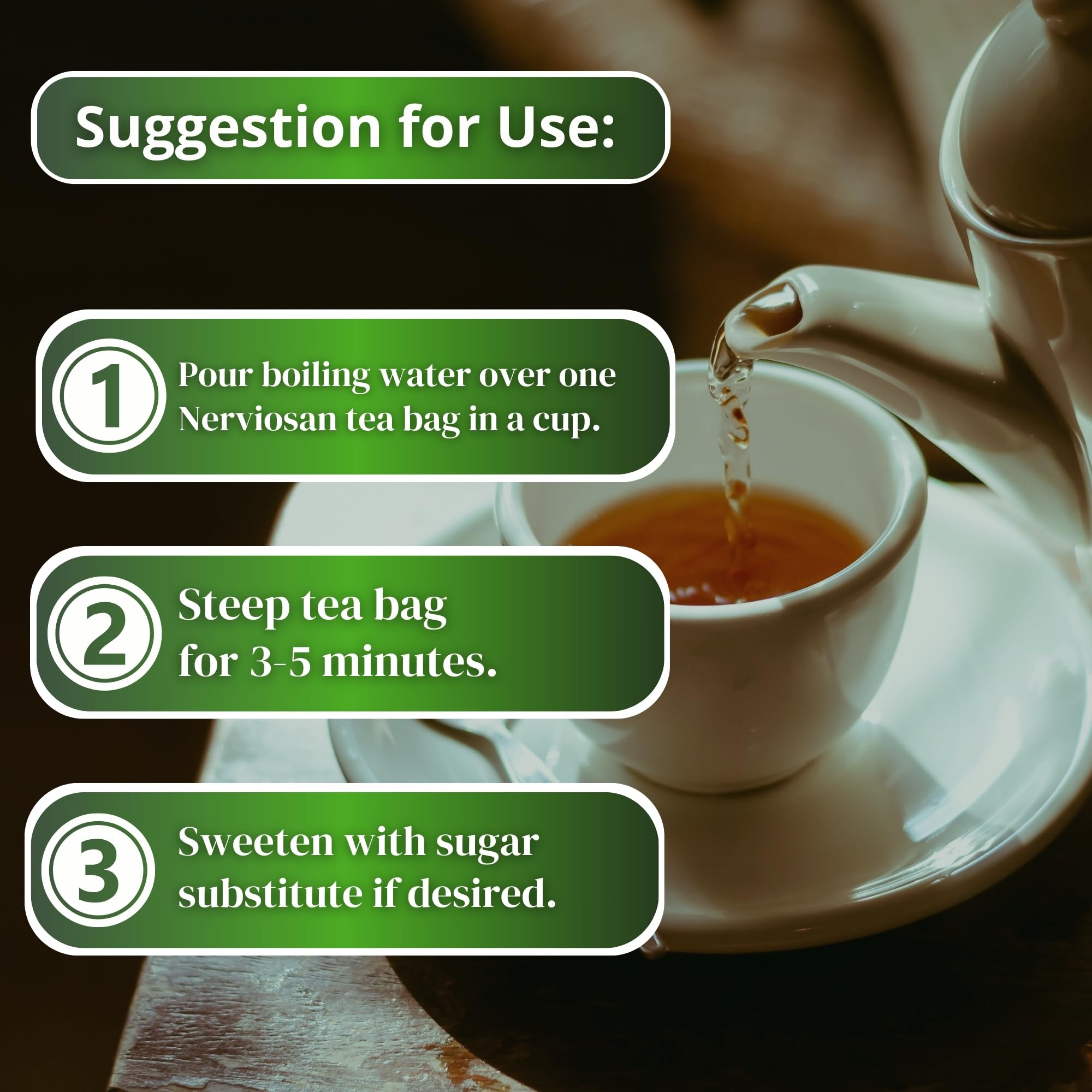 Nerviosan Calming Herbal Blend with Valerian Root, Lemon Balm and Burnet 25 Tea Bags of All Natural Valeriana, Toronjil and Pimpinela Herbs from Peru — Amazon image 5