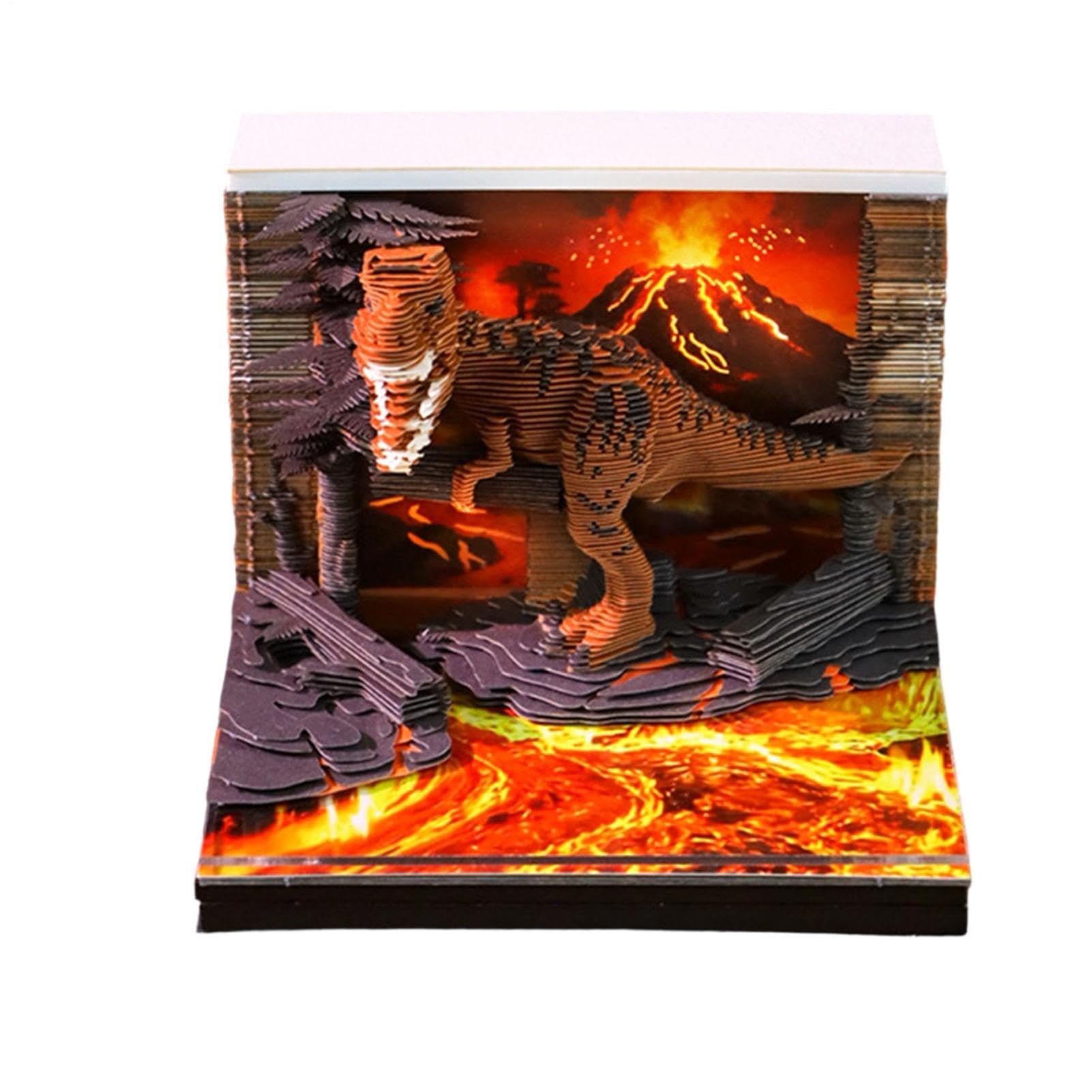 Calendrier De Bureau 3D 2027 Bloc-Notes Dinosaure avec Art de Sculpture sur
