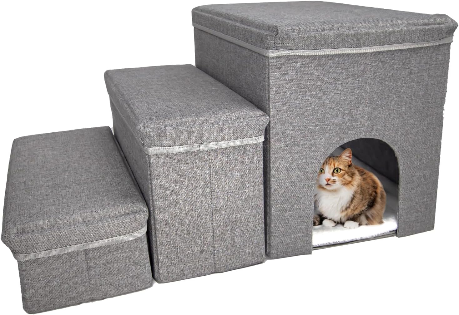 Dog Stairs with Storage Dog Steps for High Beds 3Step Pet