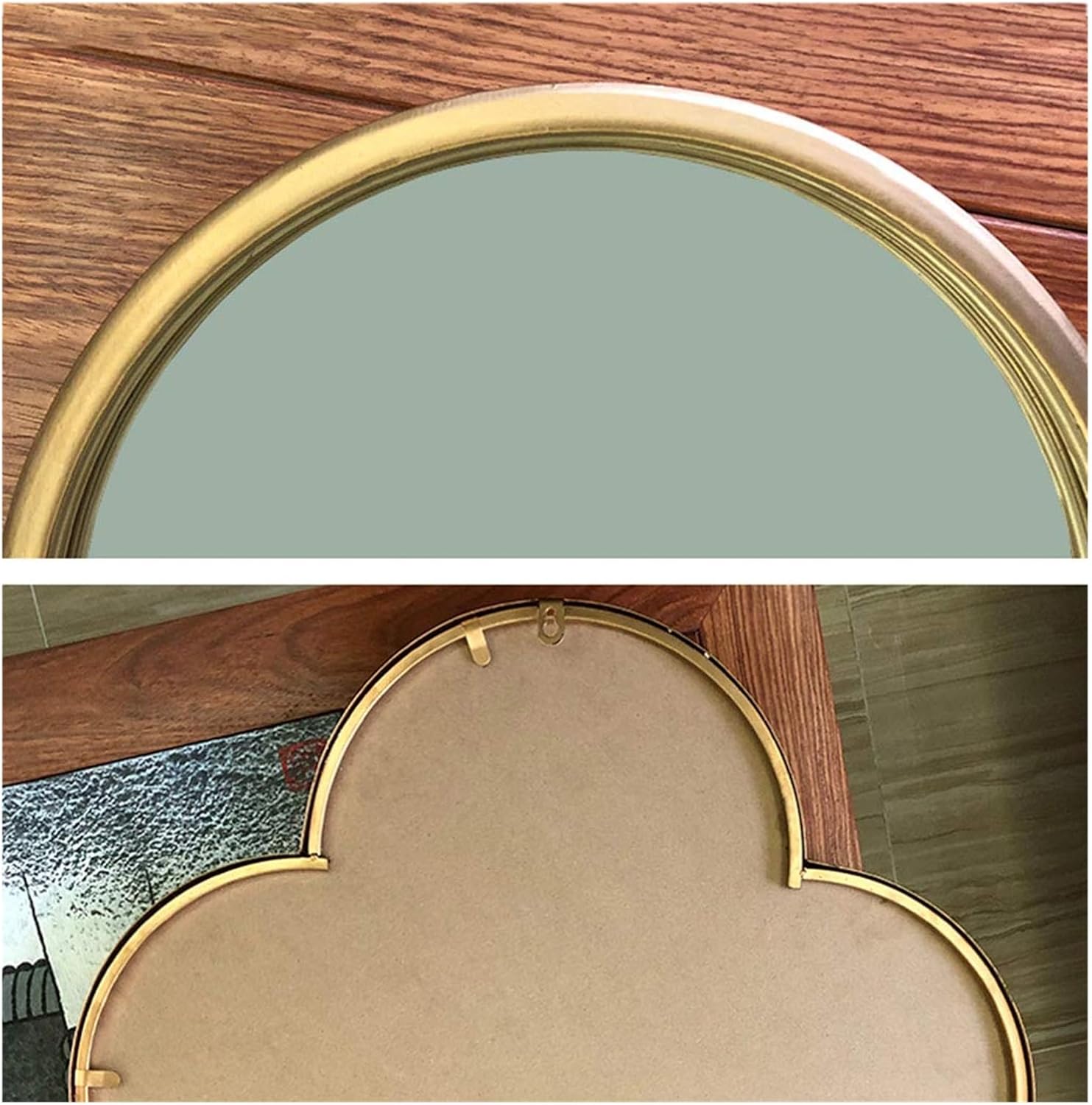 に化粧 金属フレーム吊り鏡パンチフリーデザインシェービング/メイクアップミラー壁掛けバニティミラークリエイティブ装飾 浴室(60CM