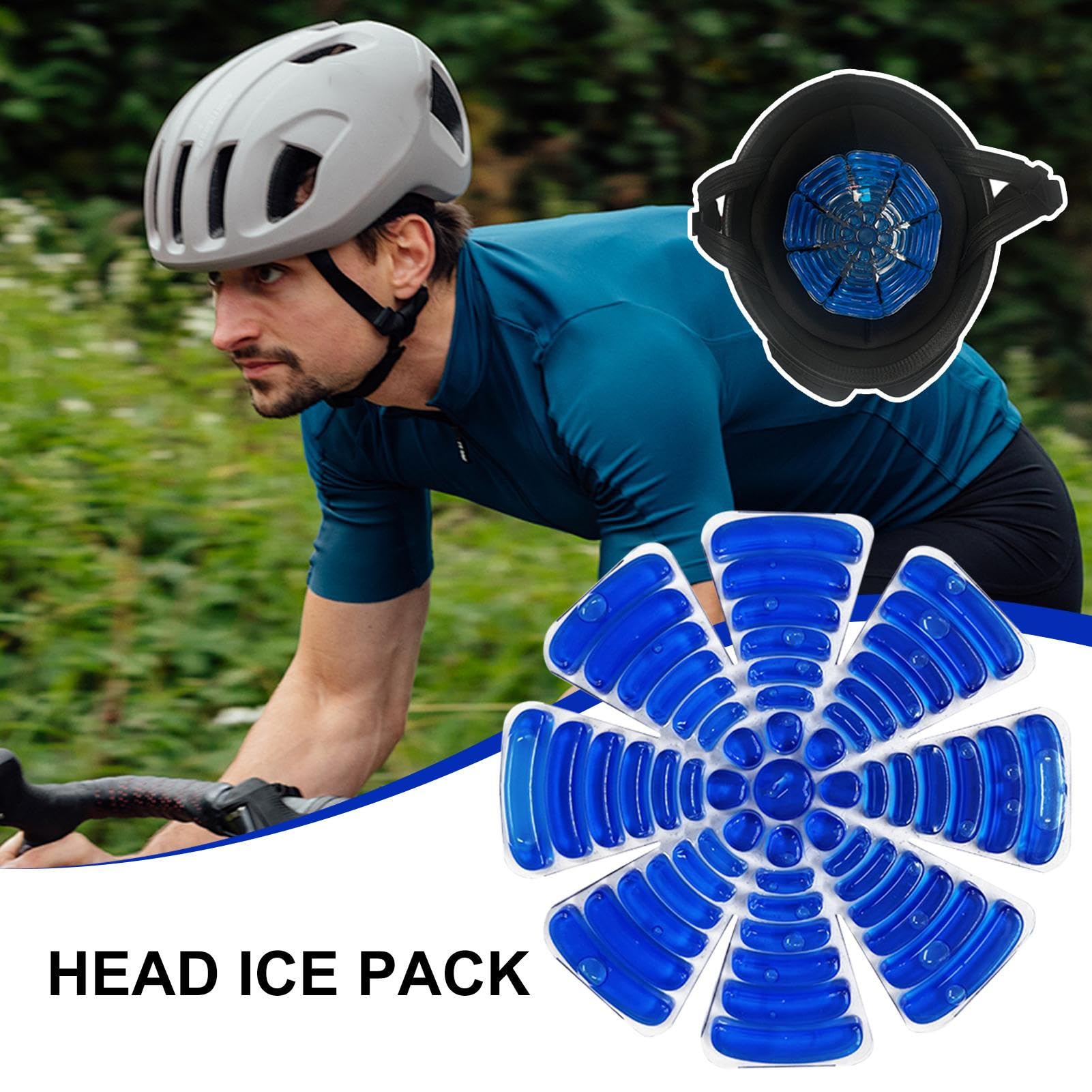 Hard Hat Ice Pack Insert, Head Cooler Pad, Riding Helmet Cooling Liner, Soothing Relief Pack for Fever, Migraña, and Staying Cool in Hot Weather or Work Conditions