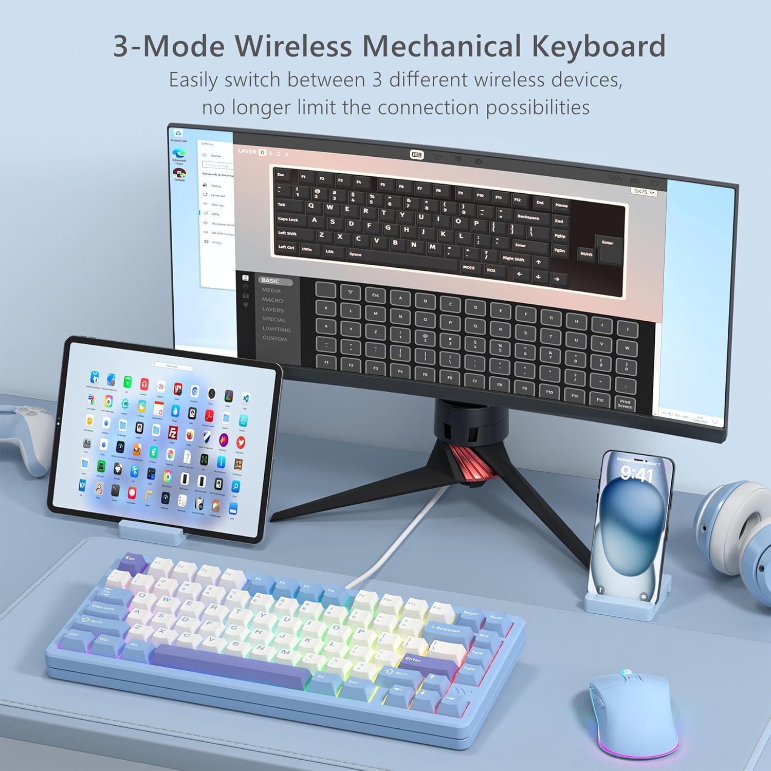 Amazon | ラピッドトリガー キーボード Womier SK75 ゲーミング