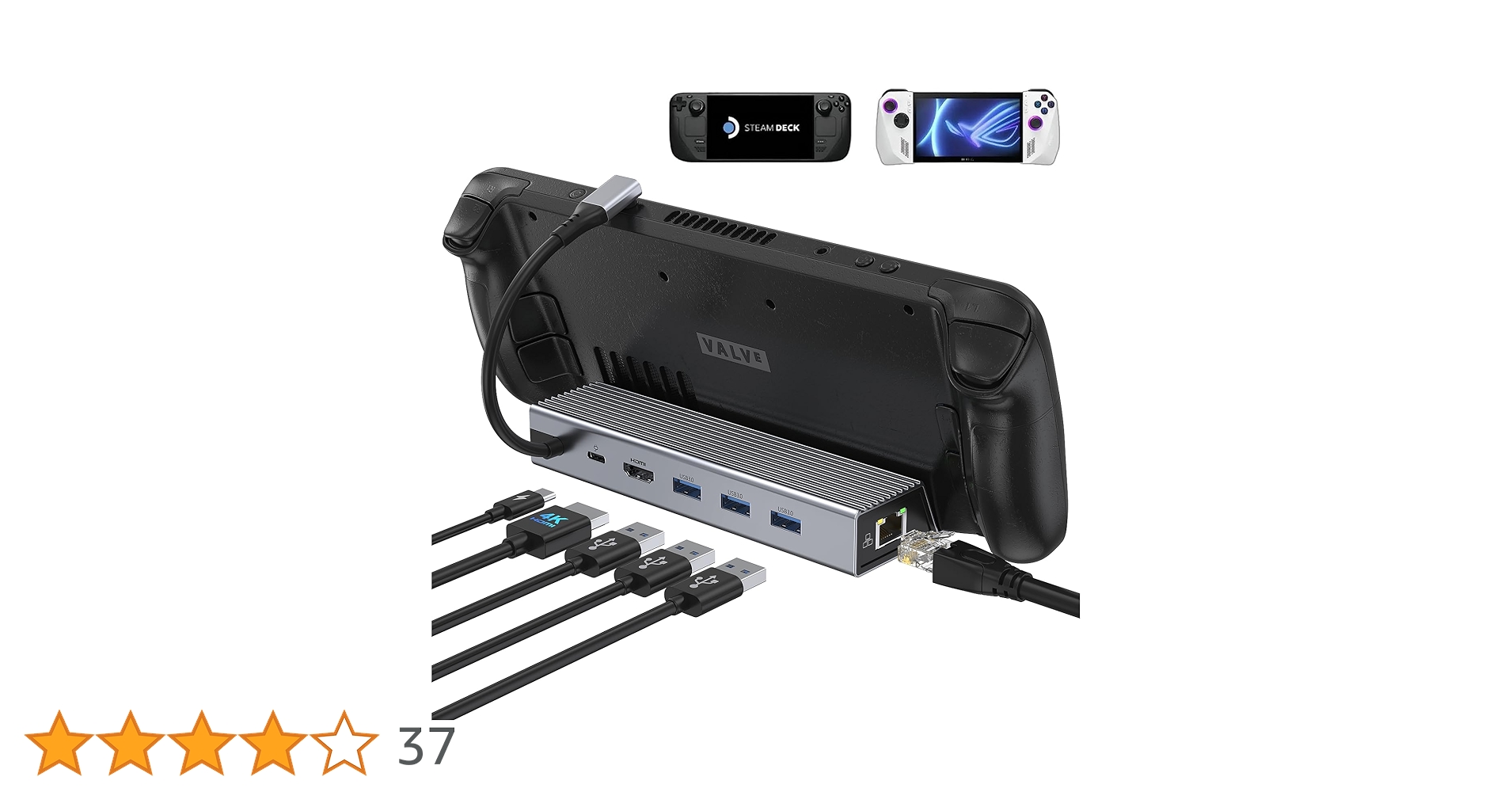 SteamDeack 64GB ドッキングステーション+512GB SD Docking Station for Steam Deck,6-in-1 Steam Deck Dock with HDMI