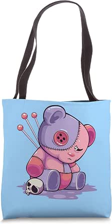 Cute Kawaii Creepy Pastel Goth Teddy Bear Cat Anime Menhera Manche Longue