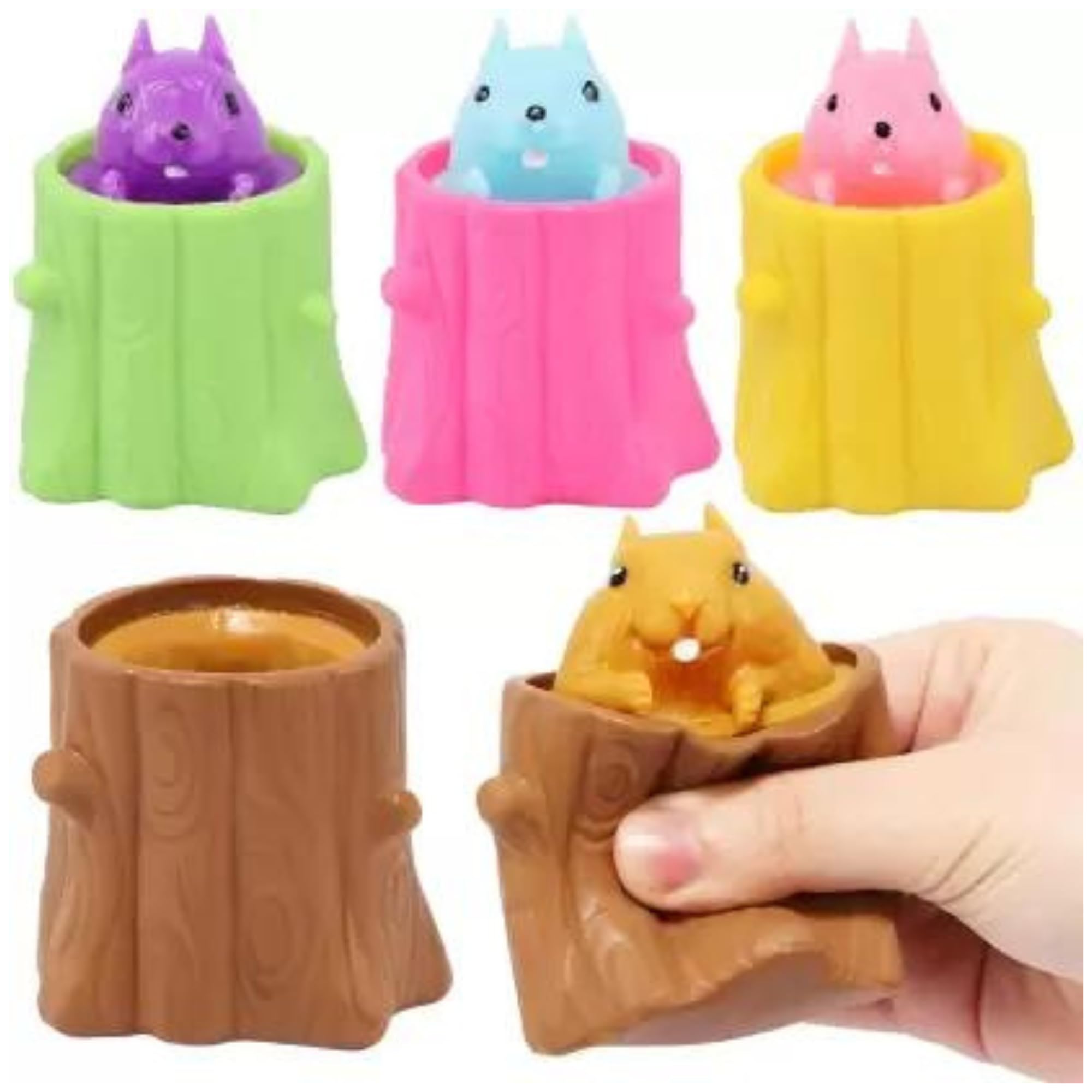 BANISTROKES Squeeze Squirrel Toys Decompression Evil Squirrel Cup, Sensory Fidget Toys Squishes Toy Stress Relief for Kids & Adult Tricky Funny Squeeze Toys Gag Toy (Multicolor) - Set of 4 (B0D2QQM8GC) Amazon Price History, Amazon Price Tracker