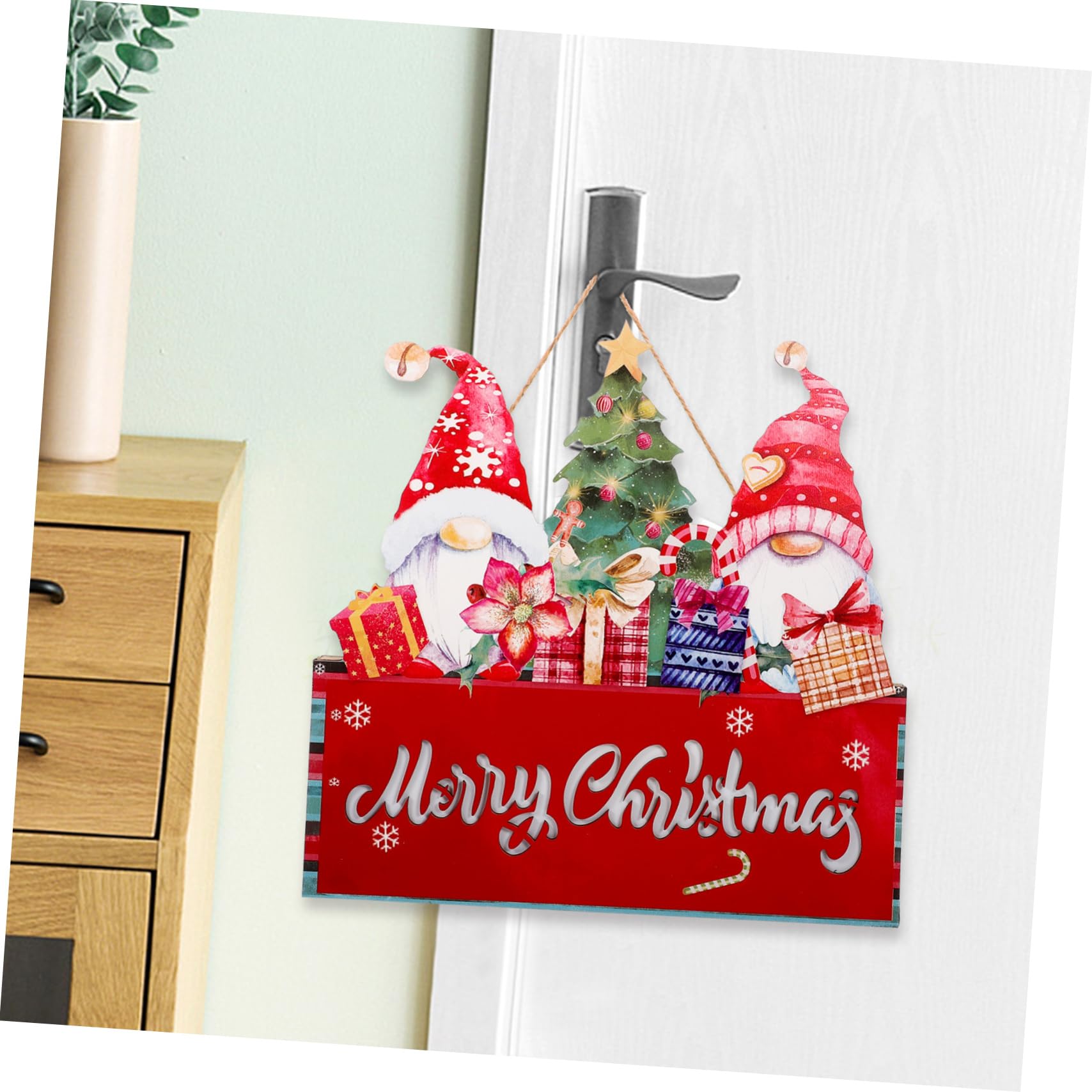 Gatuida Letrero Colgante de Madera para Navidad, Adorno Festivo para Puerta o Pared