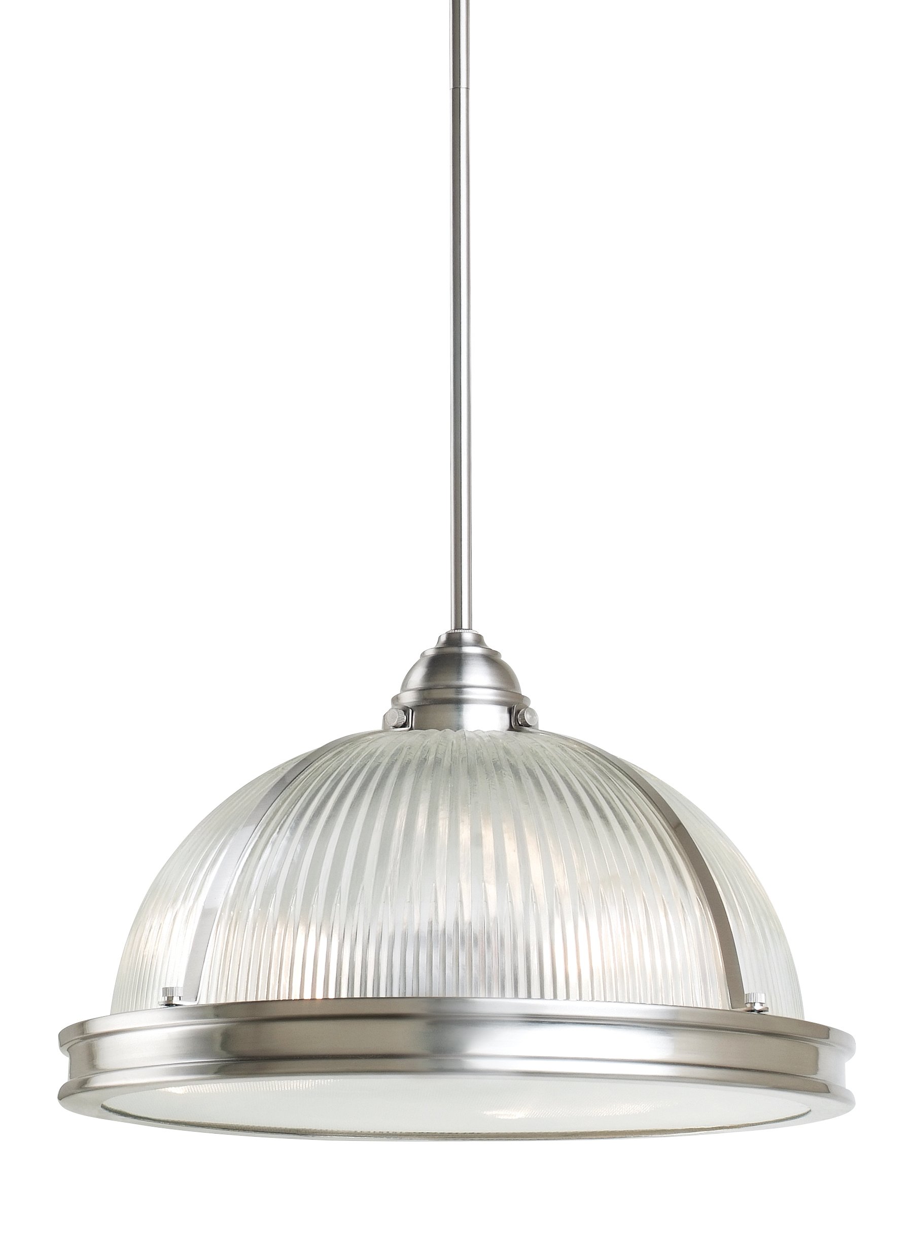 Sea Gull Lighting 65062-962 Pratt Street Prismatic Pendant Hanging Modern Fixture, Three - Light, Brushed Nickel