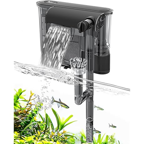 AQQA Hang On Back Aquarium Filter: Premium Filtration & Strong Waterfall Effect
