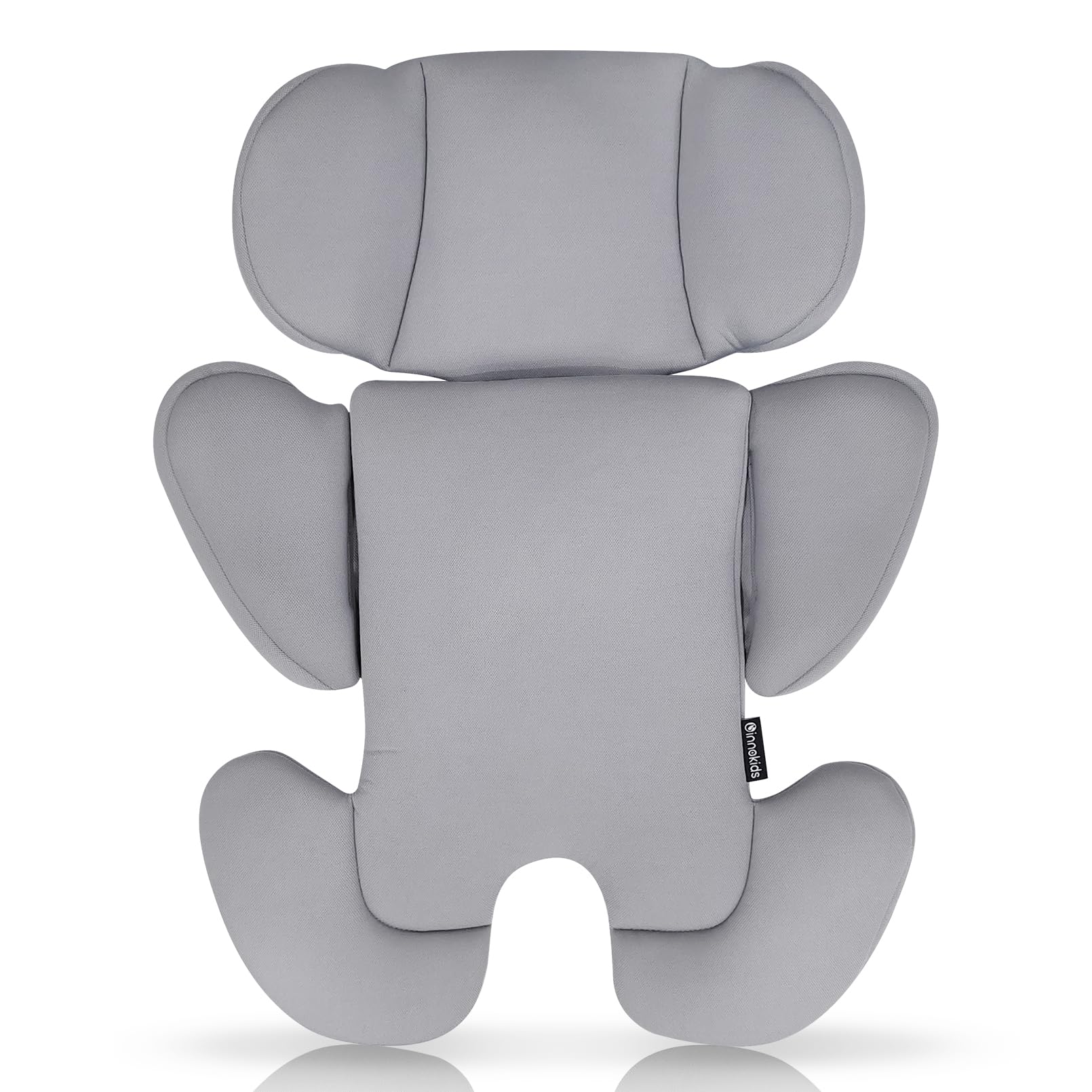 Innokids Insert de siège Auto pour bébé, Support de tête pour Nouveau-né, Doux et rembourré, Support latéral et tête Amovible pour sièges Auto, poussettes, balançoires (Gris Clair) | Doux et rembourré, tête amovible, support latéral pour sièges auto, pous