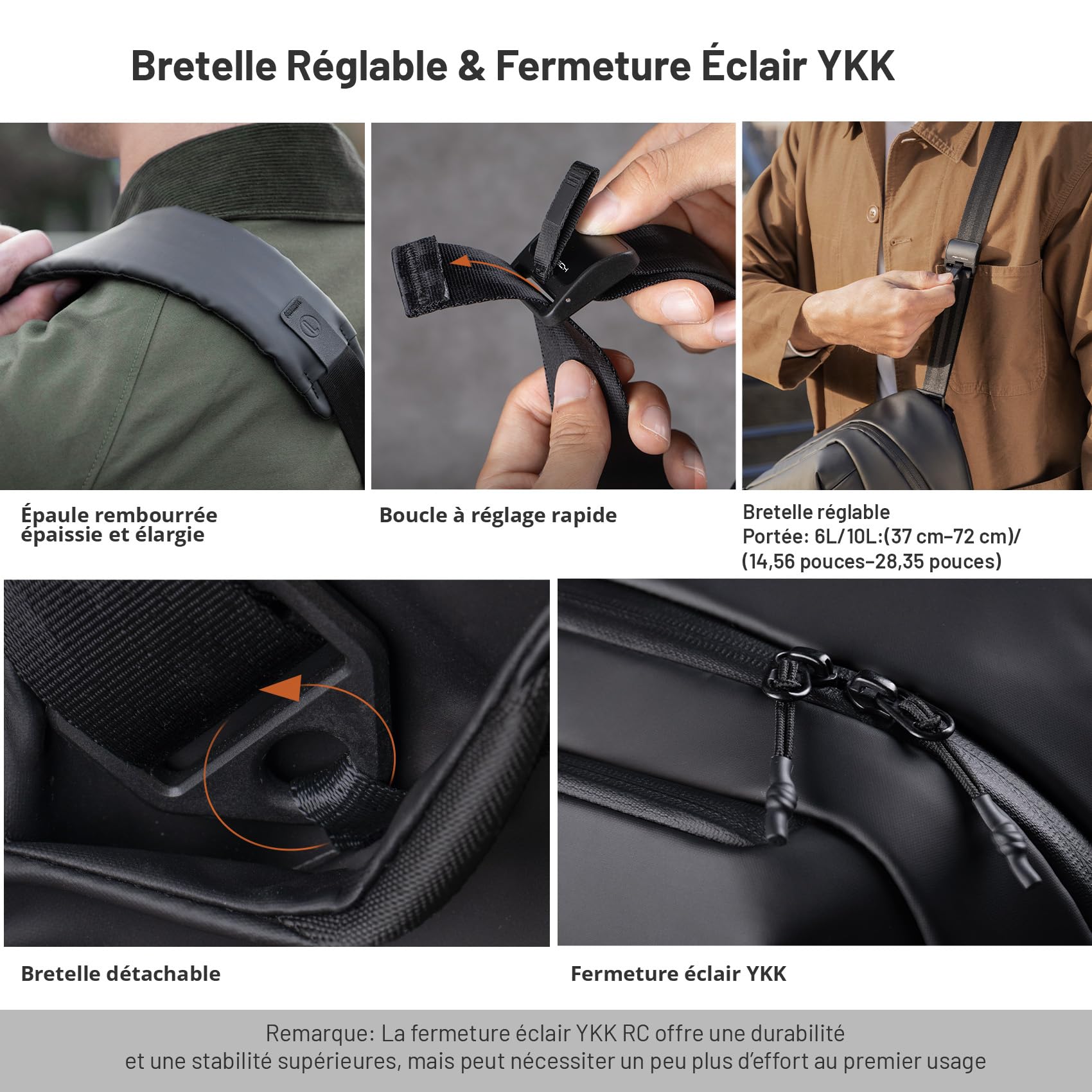 PGYTECH OneGo Solo V2 Sac Sacoche Appareil Photo Sac à Bandoulière pour Appareil Photo 6L, Sac Photo Compatible avec Appareil Photo Reflex Canon, Sony, DJI Avata 2, DJI Mavic 3, iPad Pro 11'', Noir