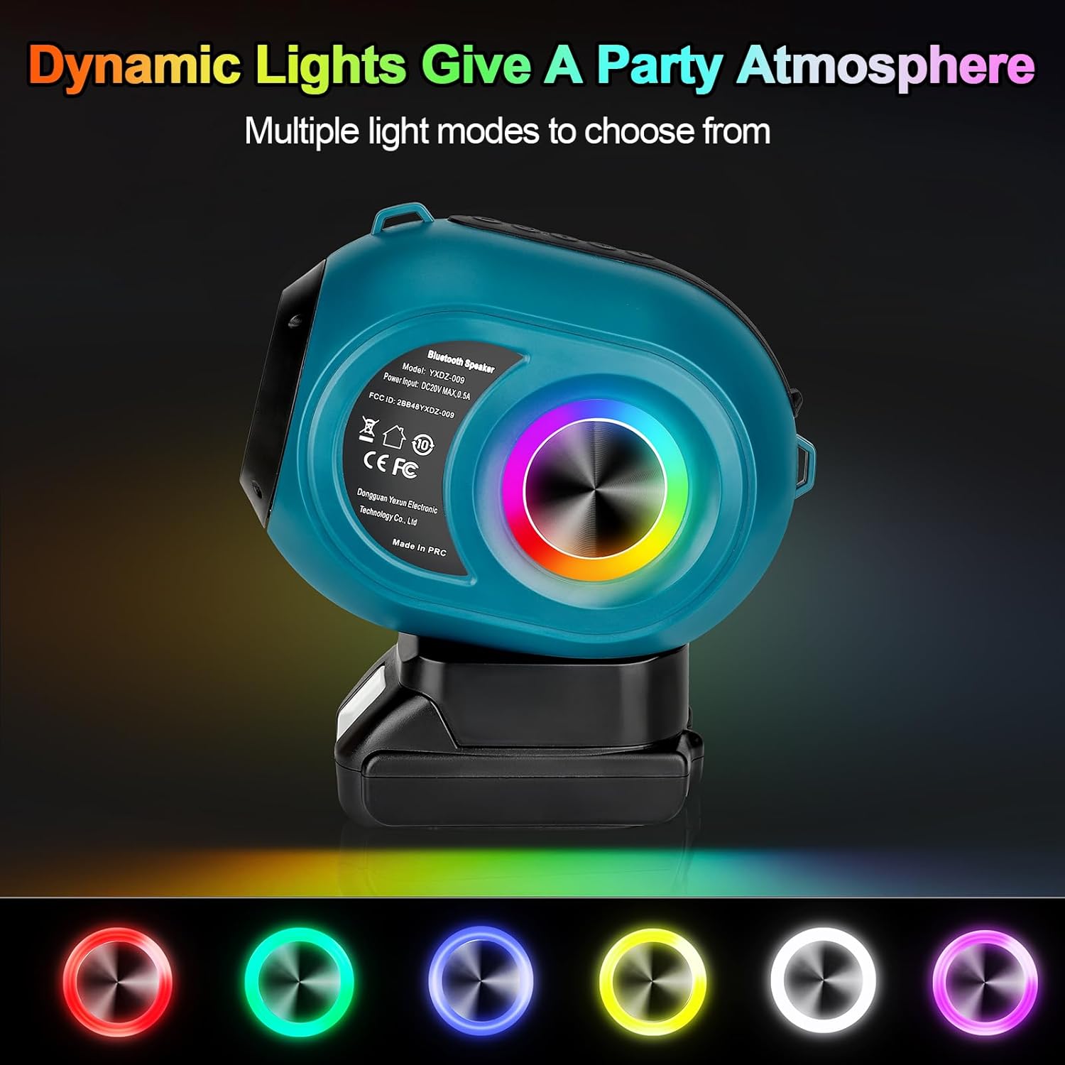 Wireless Bluetooth Speaker Compatible with Makita 18v Battery, TWS Paring, BT5.3, AUX TF USB Input, Portable Bluetooth Speaker Wireless for Home Jobsite Party Outdoor(No Battery) - Image 5